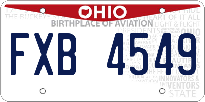 OH license plate FXB4549