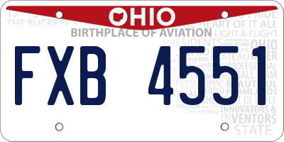OH license plate FXB4551