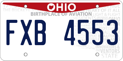 OH license plate FXB4553