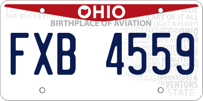 OH license plate FXB4559