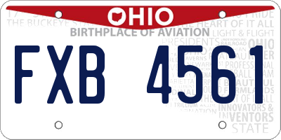 OH license plate FXB4561