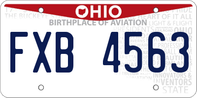 OH license plate FXB4563