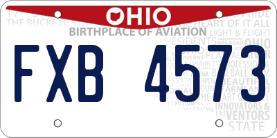 OH license plate FXB4573