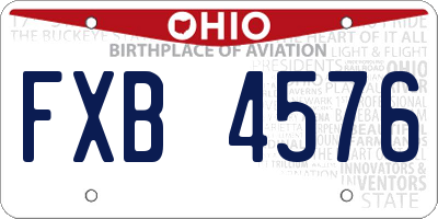 OH license plate FXB4576