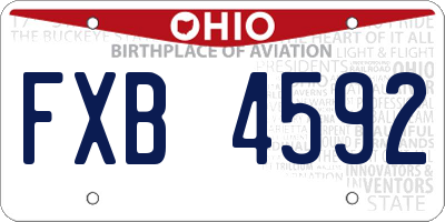 OH license plate FXB4592