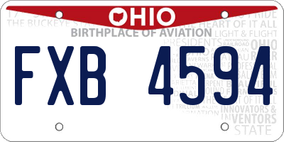 OH license plate FXB4594