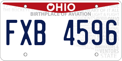 OH license plate FXB4596