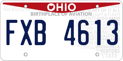 OH license plate FXB4613
