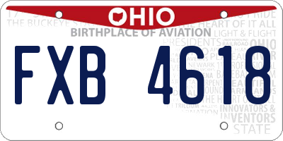 OH license plate FXB4618