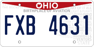 OH license plate FXB4631