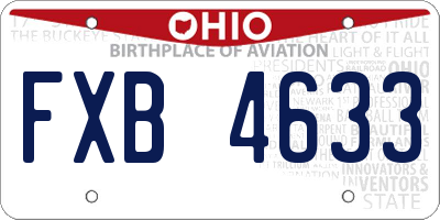 OH license plate FXB4633