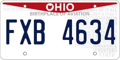 OH license plate FXB4634
