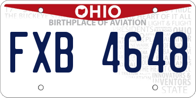 OH license plate FXB4648