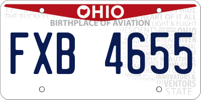 OH license plate FXB4655