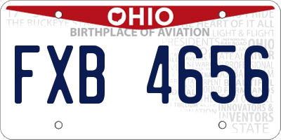 OH license plate FXB4656