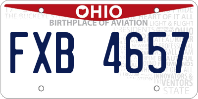 OH license plate FXB4657