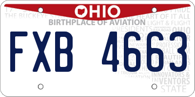 OH license plate FXB4663