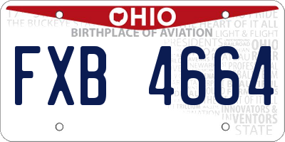 OH license plate FXB4664