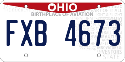 OH license plate FXB4673