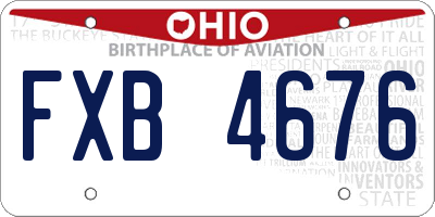 OH license plate FXB4676