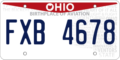 OH license plate FXB4678