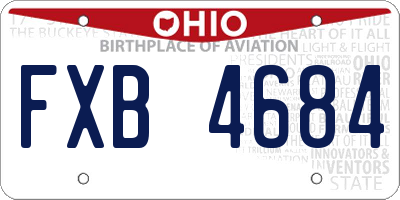 OH license plate FXB4684