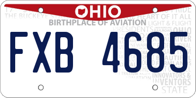OH license plate FXB4685