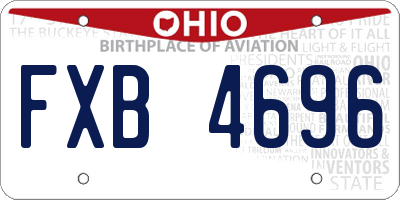 OH license plate FXB4696