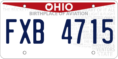 OH license plate FXB4715