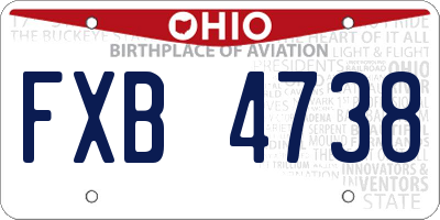 OH license plate FXB4738
