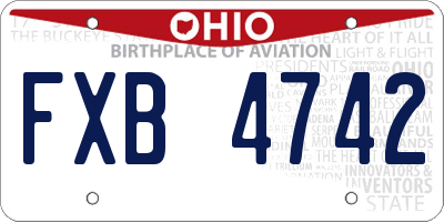OH license plate FXB4742