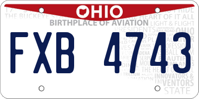 OH license plate FXB4743