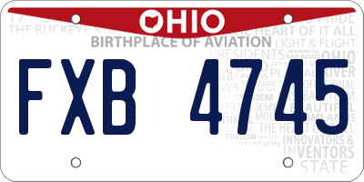 OH license plate FXB4745