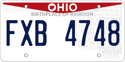 OH license plate FXB4748