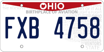 OH license plate FXB4758