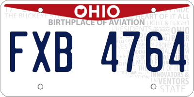 OH license plate FXB4764
