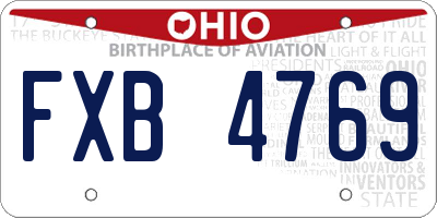 OH license plate FXB4769