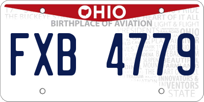 OH license plate FXB4779