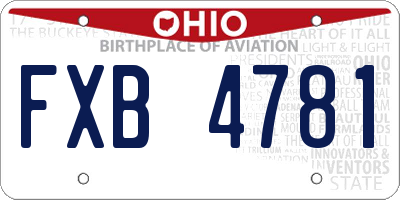OH license plate FXB4781