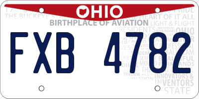 OH license plate FXB4782