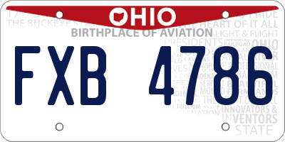OH license plate FXB4786