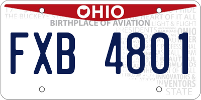 OH license plate FXB4801