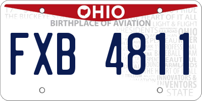 OH license plate FXB4811