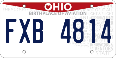 OH license plate FXB4814