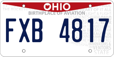 OH license plate FXB4817