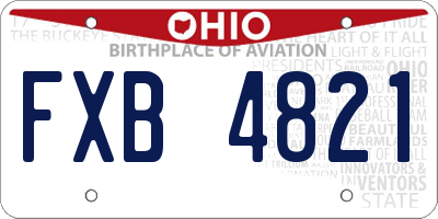 OH license plate FXB4821