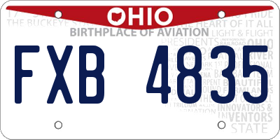 OH license plate FXB4835