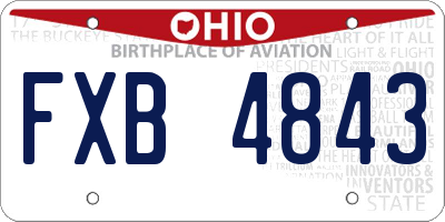 OH license plate FXB4843