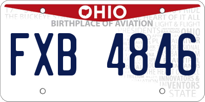 OH license plate FXB4846