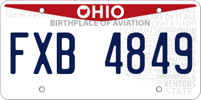 OH license plate FXB4849